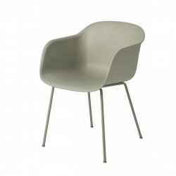 Muuto FIBER ARMCHAIR TUBE BASE Krzesło - Zielone Dusty Green