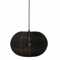 Villa Collection SCANDI Lampa Wisząca Rattanowa 40 cm Czarna