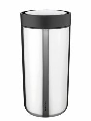 Stelton TO GO CLICK Stalowy Kubek Termiczny 400 ml / Srebrny Polerowany