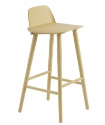 Muuto NERD Hoker - Krzesło Barowe 89 cm Żółte Sand Yellow