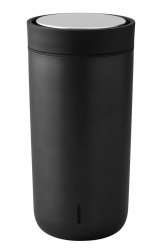 Stelton TO GO CLICK Stalowy Kubek Termiczny 400 ml / Czarny Metalik