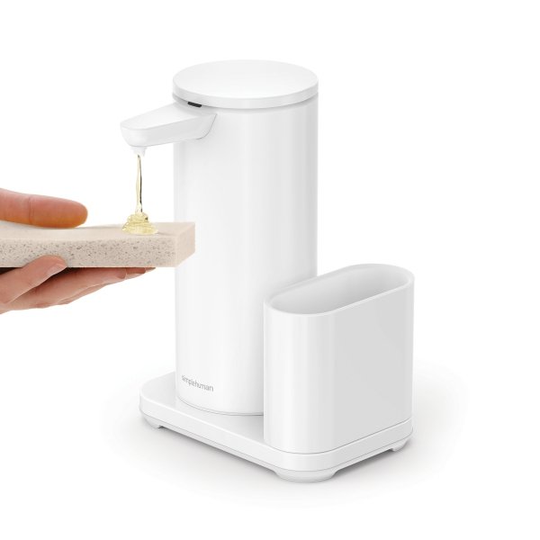 simplehuman SENSOR Bezdotykowy Automatyczny Dozownik Mydła lub Płynu z Pojemnikiem na Gąbkę / Biały