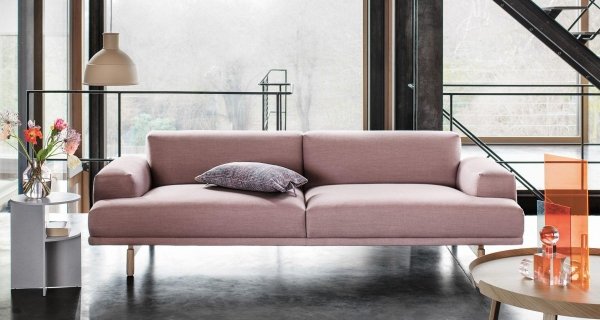 Muuto COMPOSE Sofa 3-Osobowa - Różowa (Fiord 551)