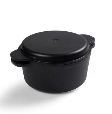 Holm CAST IRON Garnek Żeliwny z Pokrywką 4 l Czarny