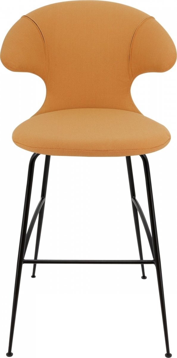 Umage TIME FLIES Hoker - Tapicerowane Krzesło Barowe na Czarnych Nogach 112 cm / Pomarańczowe