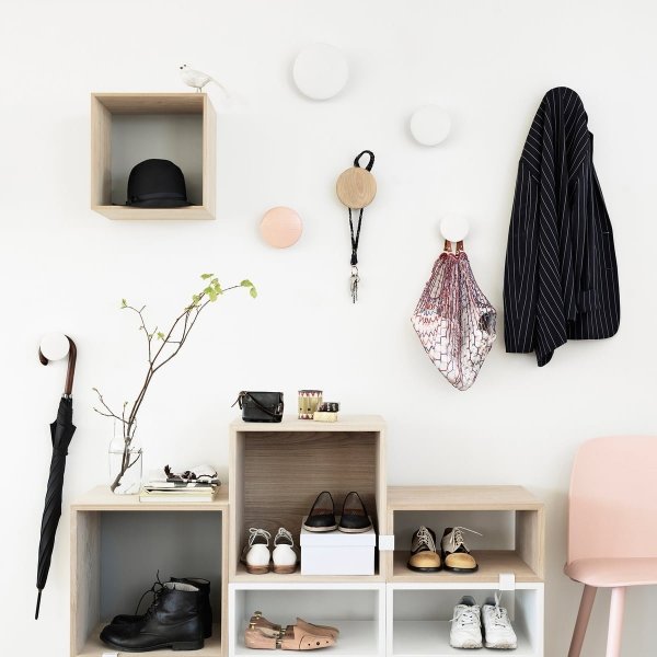 Muuto DOTS Wieszak Drewniany S - 9 cm Burgundowy