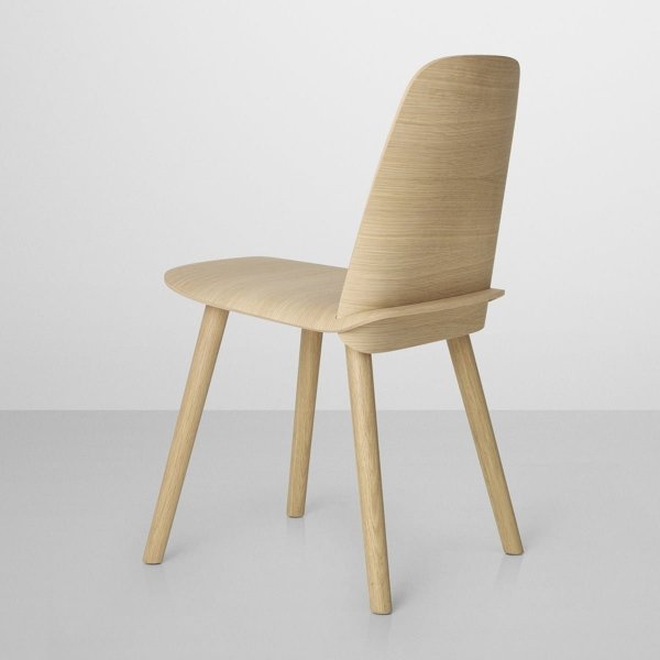 Muuto NERD Krzesło Drewniane - Białe
