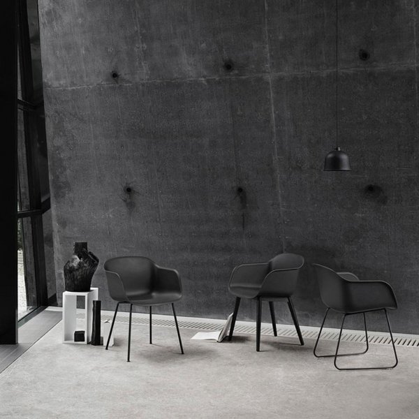 Muuto FIBER ARMCHAIR SLED BASE Krzesło - Rude / Metalowa Rama