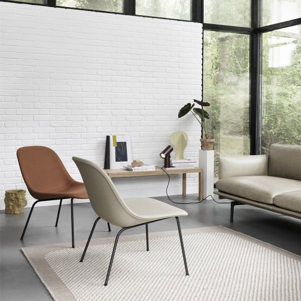 Muuto FIBER LOUNGE Fotel Ochre - Rama Metalowa