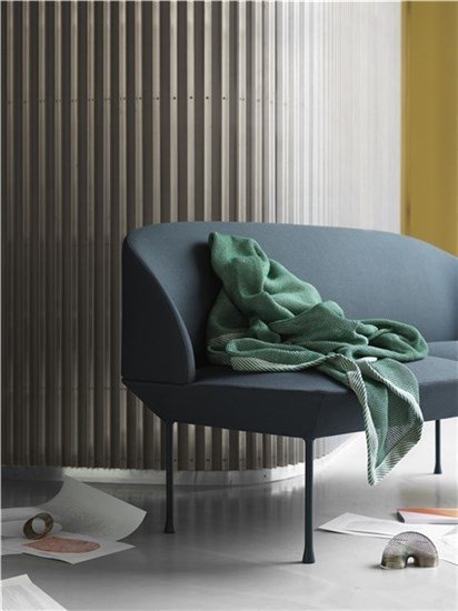 Muuto OSLO Sofa 2-Osobowa - Tkanina Ciemnozielona Steelcut Trio 966