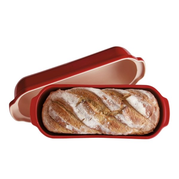 Emile Henry NATURE Ceramiczna Forma do Pieczenia Chleba 4,5 l Czerwona