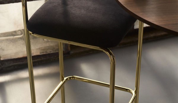 Aytm ANGUI Krzesło Barowe 82,5 cm - Hoker / Złoty