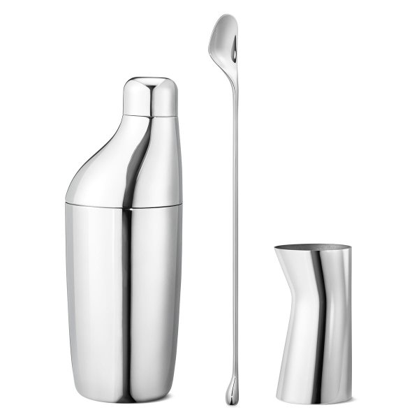 Georg Jensen SKY Zestaw Koktajlowy - Shaker, Miarka, Łyżka Barmańska