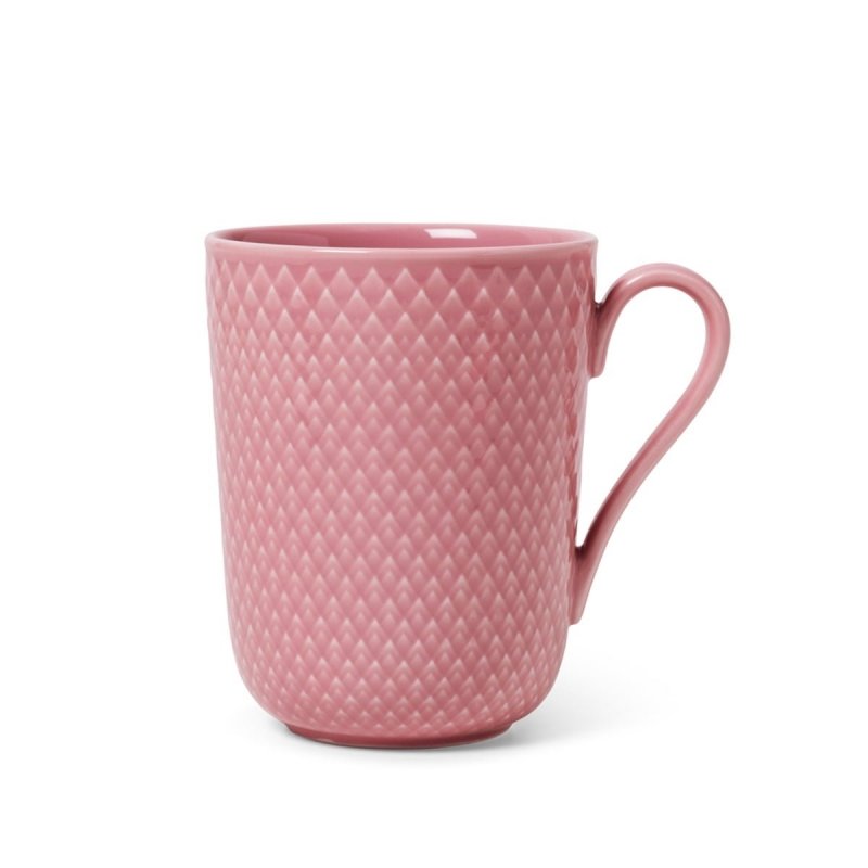Lyngby Porcelain RHOMBE COLOR Kubek z Uchem 330 ml Różowy