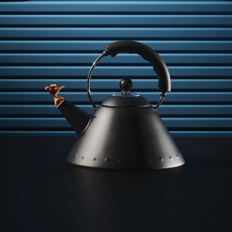 Alessi 9093 Czajnik z Gwizdkiem Ptaszkiem 2 l / Czarny Matowy