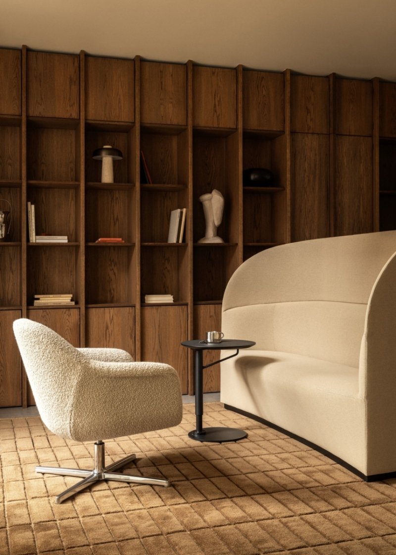 Audo HARBOUR Fotel Wypoczynkowy Obrotowy - Podstawa Czarna / Kremowy (Baena 15)