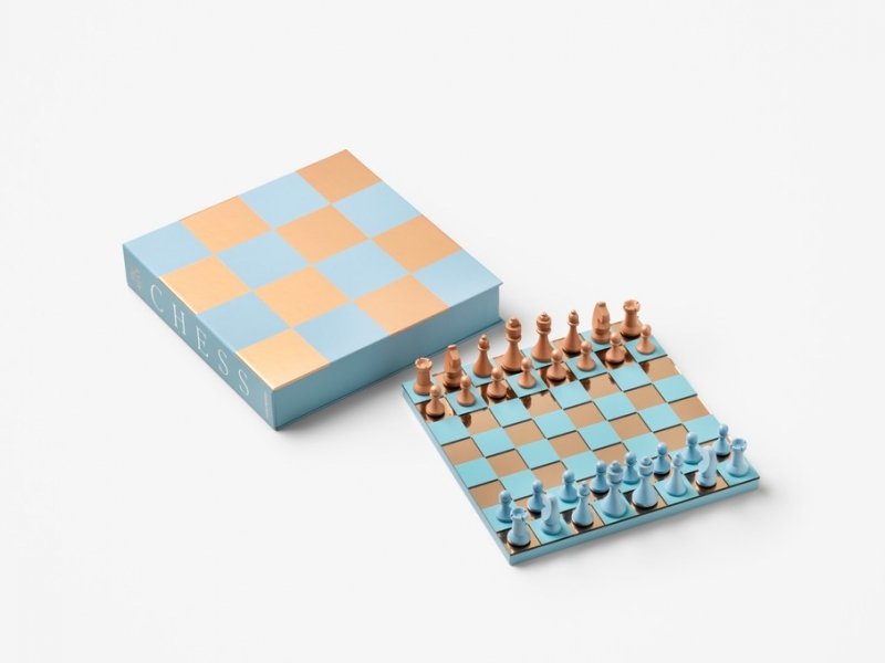 Printworks GAMES Zestaw do Gry w Szachy - Lustrzane / Niebiesko - Miedziane