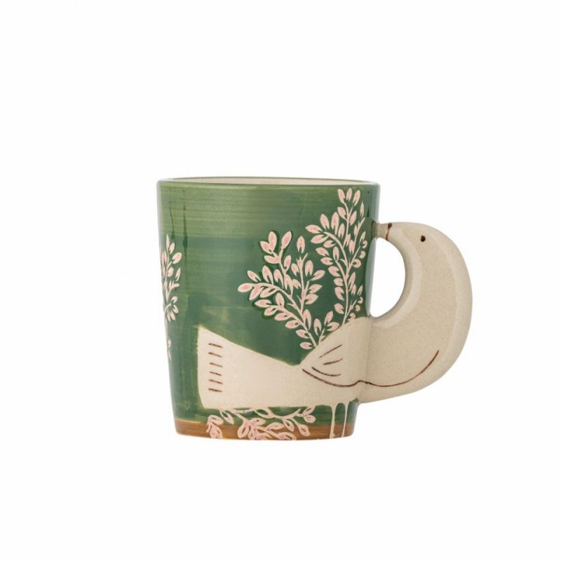 Bloomingville HEZHA Kubek 260 ml Ptak / Zielony