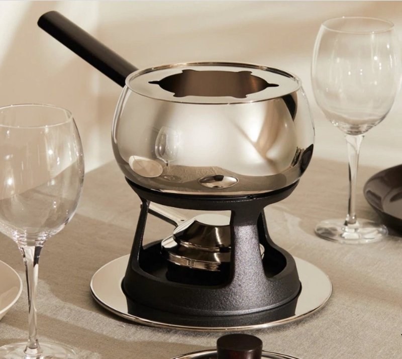 Alessi MAMI Zestaw do Fondue Bourguignonne / Czarny Stojak