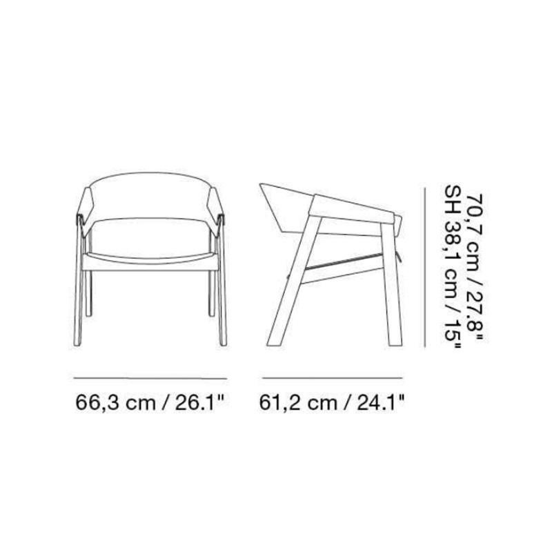 Muuto COVER LOUNGE Krzesło Drewniane - Dębowe / Tapicerowane Siedzisko z Brązowej Skóry