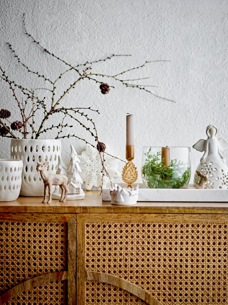 Bloomingville MATIL Ceramiczny Świecznik Tealight / Biały