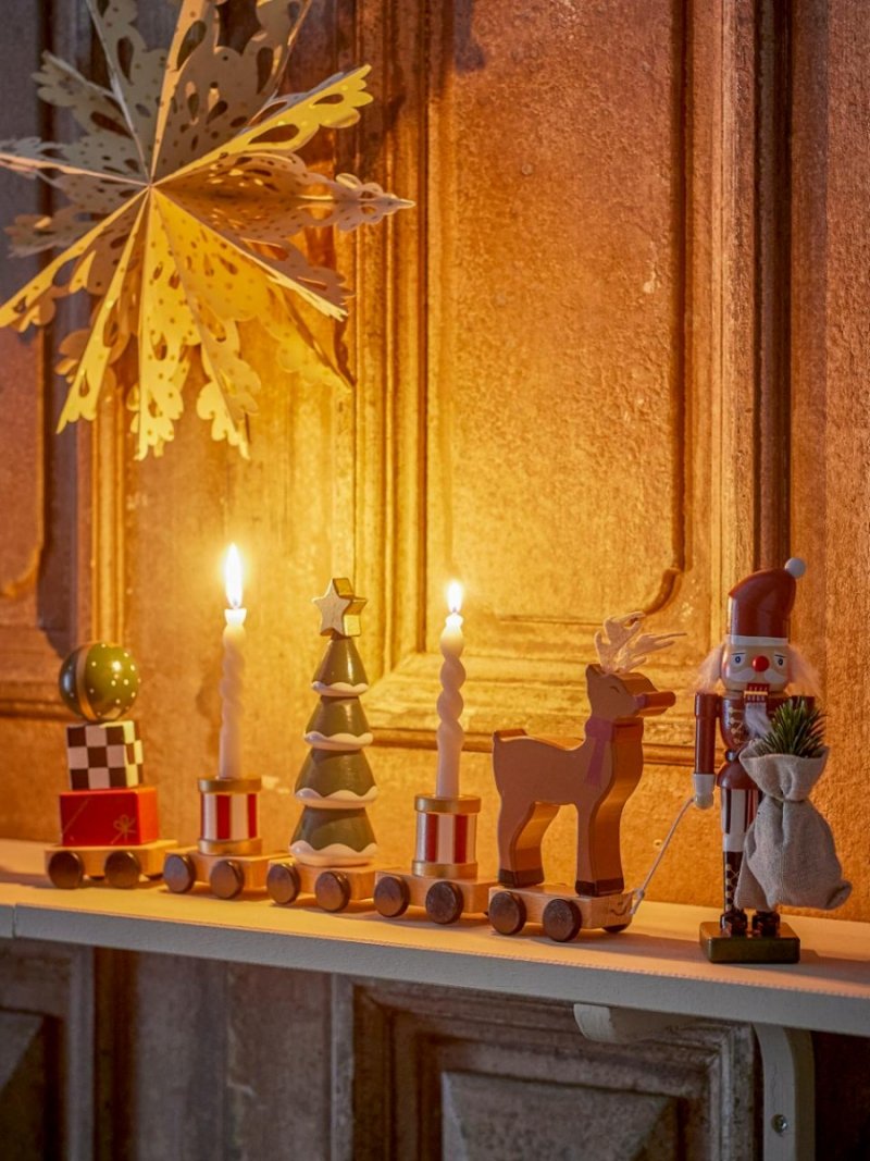 Bloomingville CHRISTMAS VADIM Świecznik Świąteczny 51 cm / Pociąg z Dziadkiem do Orzechów