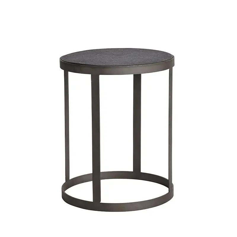 Muubs HIGH Okrągły Stolik Kawowy z Kamiennym Blatem 40 cm / Czarny