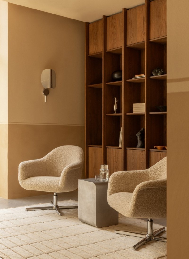 Audo HARBOUR Fotel Wypoczynkowy Obrotowy - Podstawa Aluminium / Kremowy (Baena 15)