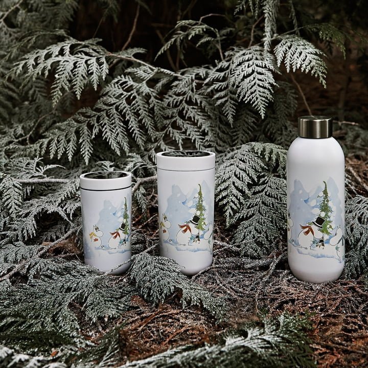 Stelton KEEP COOL Stalowa Butelka do Wody 750 ml MUMINKI Zielona