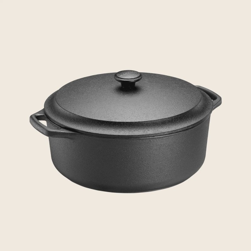 Skeppshult CLASSIC Garnek Żeliwny z Pokrywką 5,5 l / Czarny