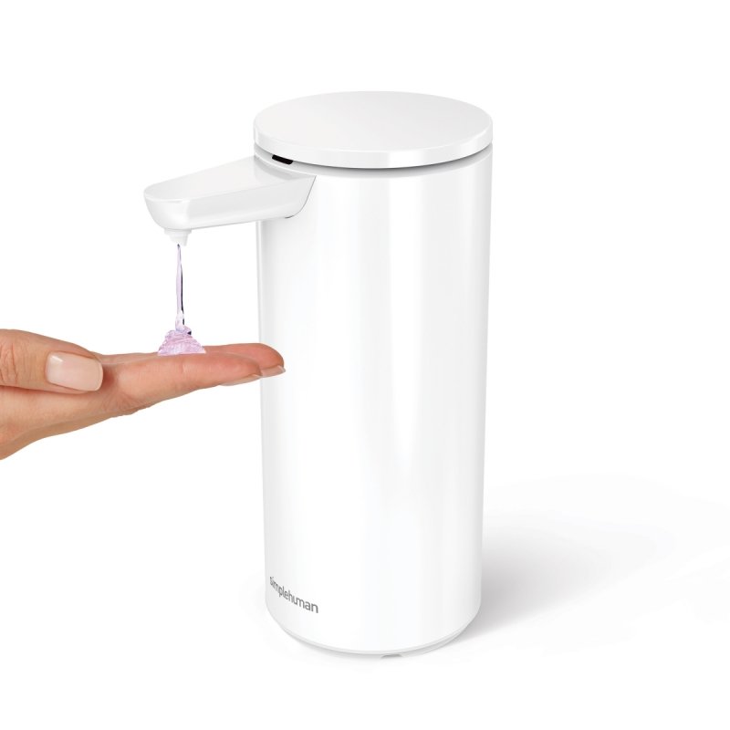simplehuman SENSOR Stalowy Automatyczny Dozownik do Mydła, Płynu, Żelu Antybakteryjnego - Akumulatorowy 414 ml / Biały