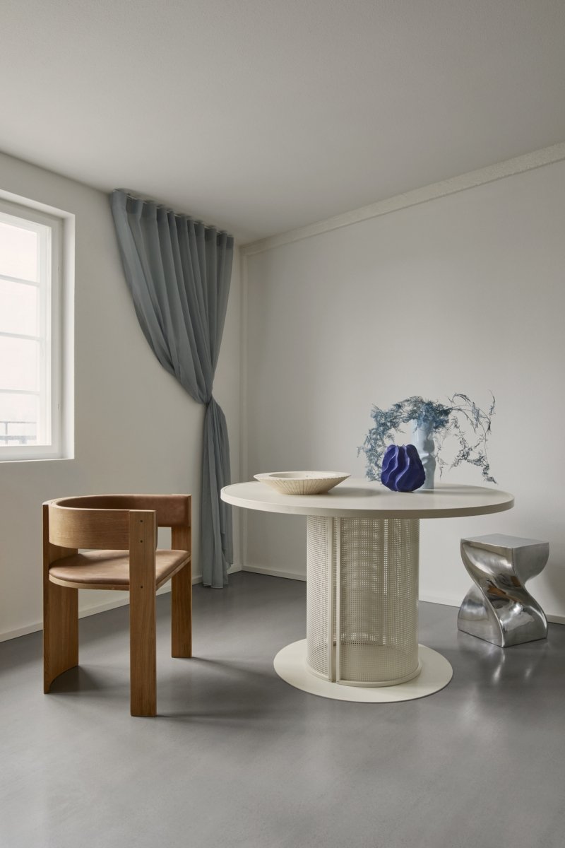 Kristina dam studio COLLECTOR Krzesło Dębowe / Tapicerowane Skóra Brązowa