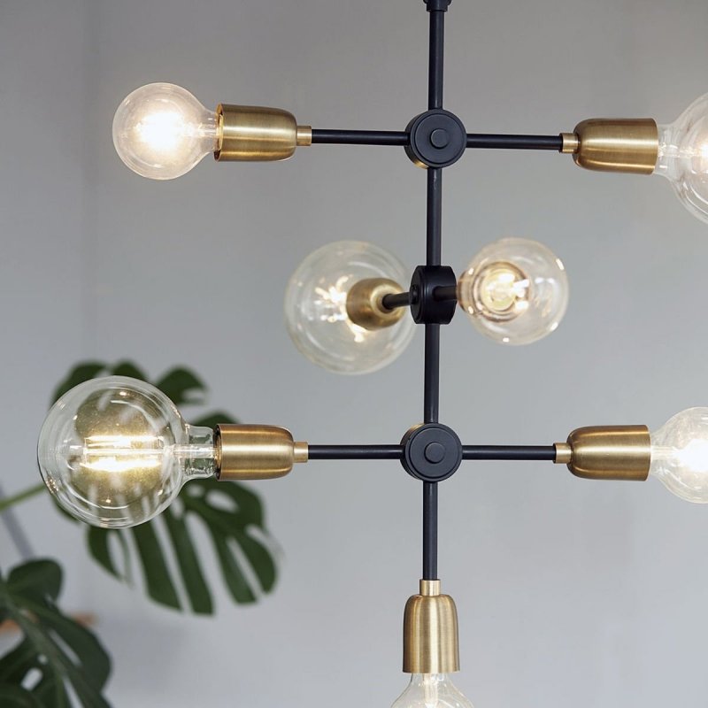 House Doctor MOLECULAR Lampa Sufitowa - Wisząca / Czarna - Złota