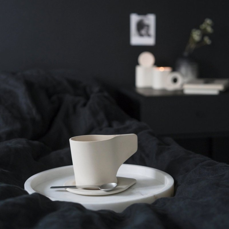 kyuka CUP Porcelanowa Filiżanka ze Spodkiem do Kawy 175 ml / Biała