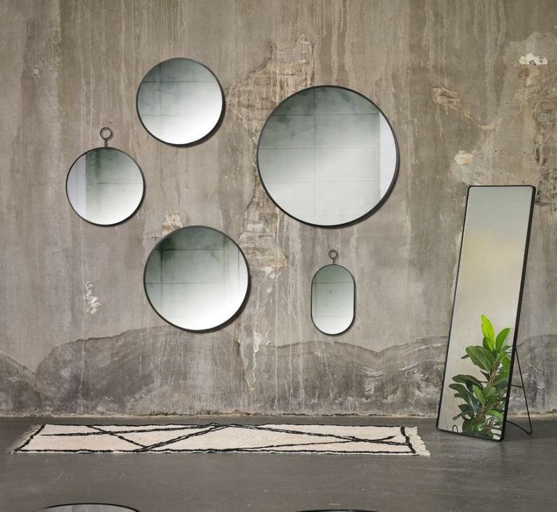 Villa Collection MIRROR Lustro Podłogowe 45x140 cm Czarne