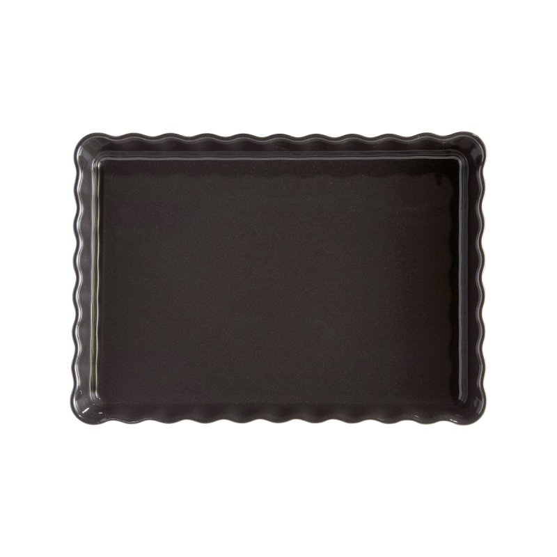 Emile Henry NATURAL CHIC Ceramiczna Forma do Tarty 24x34 cm Prostokątna - Czarna