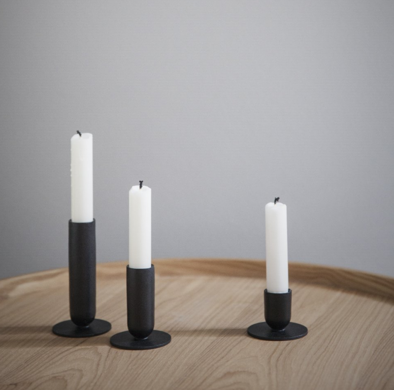 świeczniki MENU Luster czarne zestaw 3 sztuki