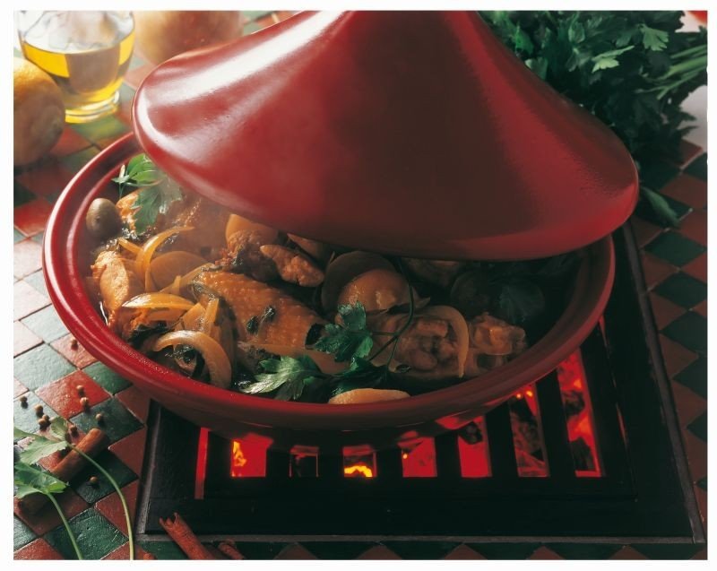 Emile Henry - Ceramiczne Naczynie do Gotowania Tagine 32 cm - Czerwony