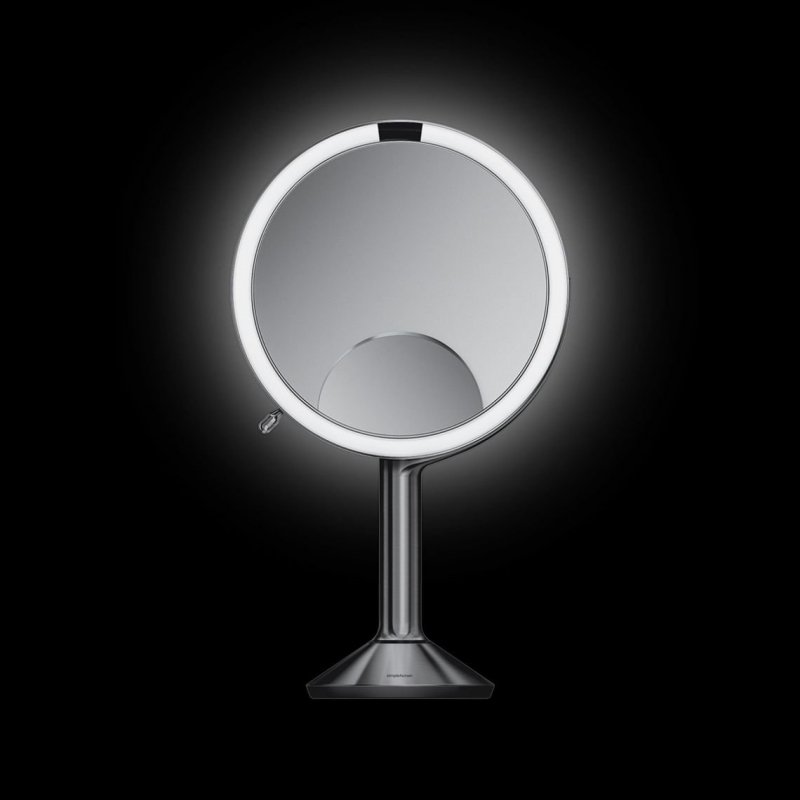 Simplehuman TRIO Lustro Sensorowe Bezprzewodowe 20 cm / Srebrne
