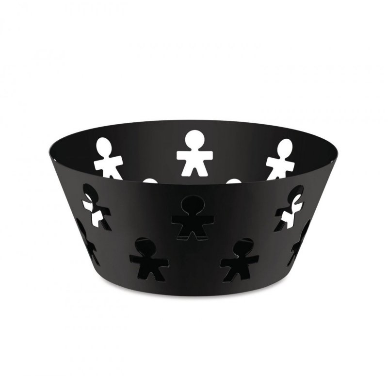 A di Alessi GIROTONDO Kosz na Owoce 20 cm Czarny