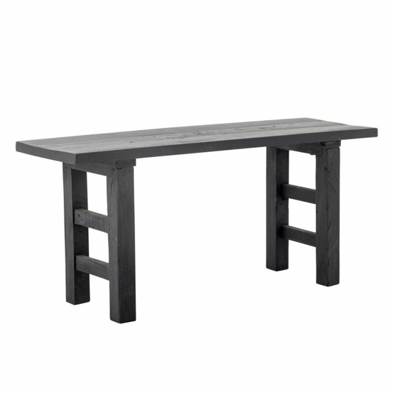 Bloomingville RIBER Ławka z Drewna z Recyklingu 102 cm / Czarna