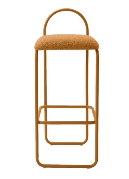 Aytm ANGUI Krzesło Barowe 92,5 cm - Hoker / Pomarańczowy AMBER BOUCLÉ