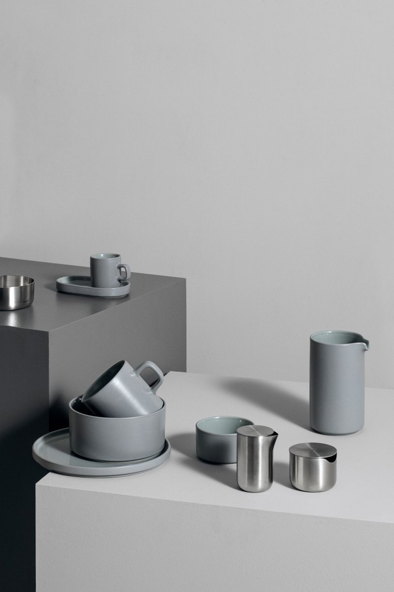 Blomus PILAR Filiżanka ze Spodkiem do Kawy 200 ml 2 Szt. Szara Mirage Grey