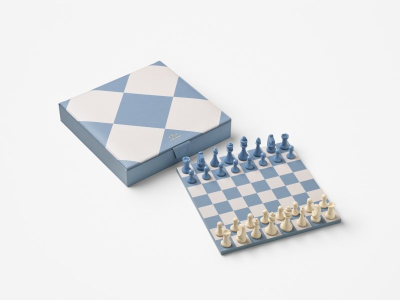 Printworks GAMES Zestaw do Gry w Szachy - Reverra / Beżowo - Niebieski