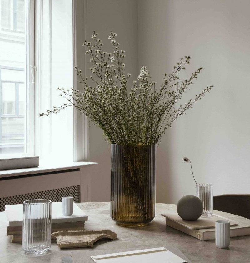 Lyngby Porcelain LYNGBY Wazon Szklany 31 cm Burgundowy