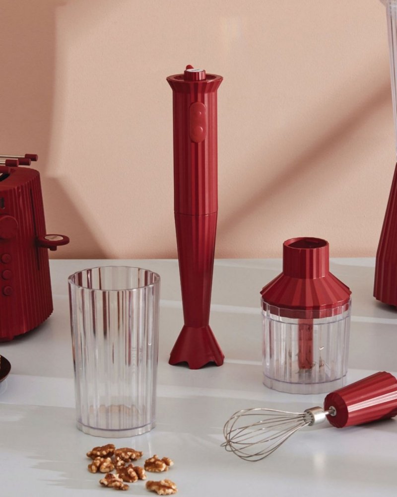 Alessi PLISSE Blender Ręczny + Akcesoria - Czerwony