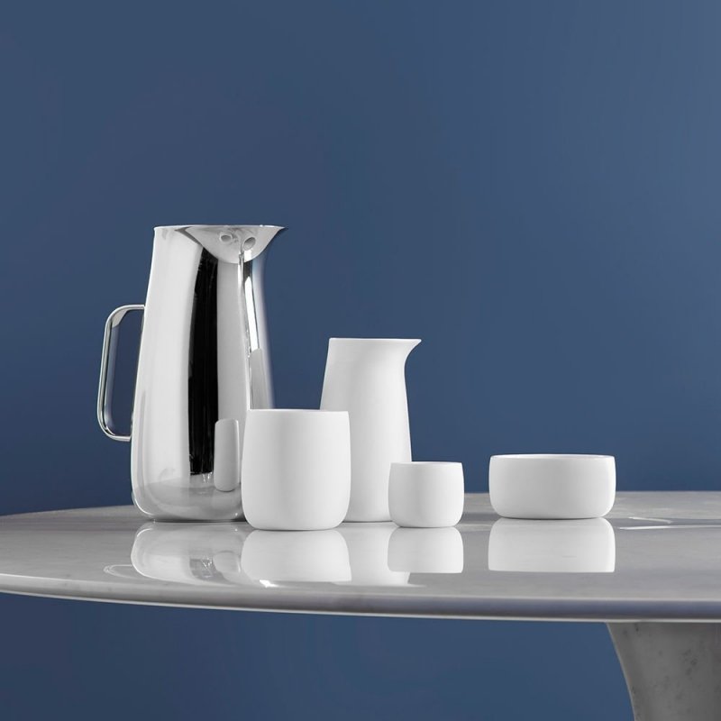 Stelton NORMAN FOSTER Zaparzacz Tłokowy do Herbaty 1 l / Srebrny Polerowany