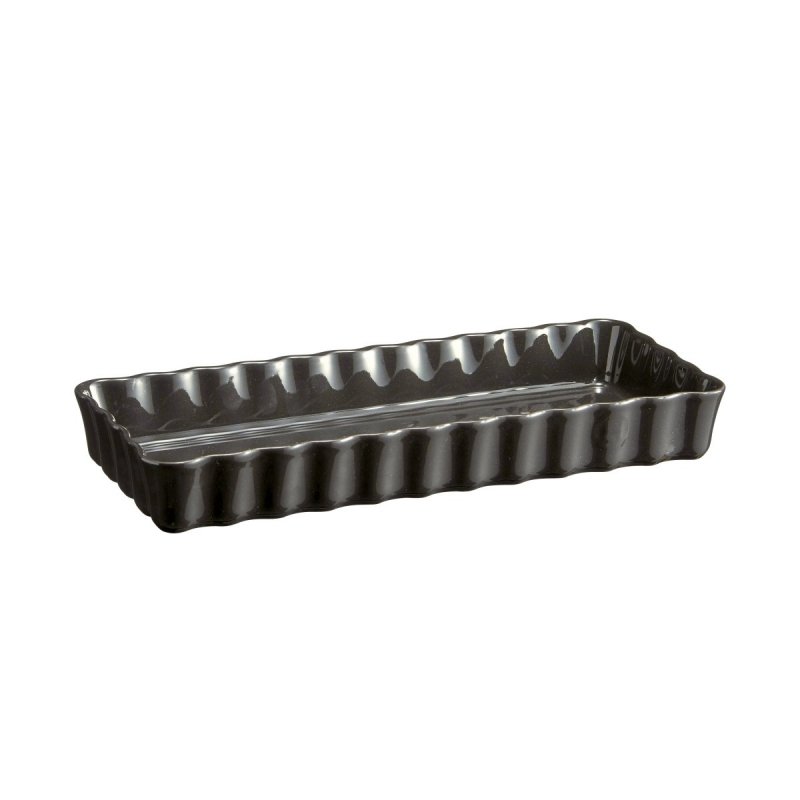 Emile Henry NATURAL CHIC Ceramiczna Forma do Tarty 36 cm Prostokątna - Czarna