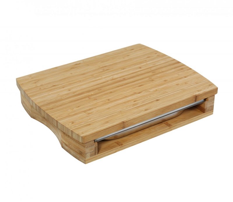 Zassenhaus ECO LINE Bambusowa Deska do Krojenia ze Stalową Tacką 46 cm