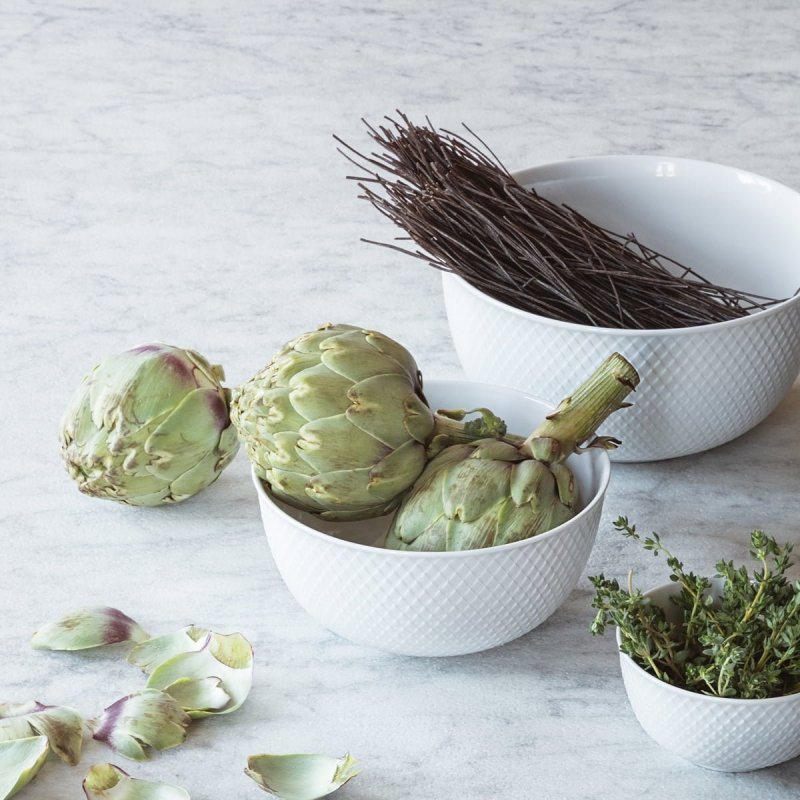 Lyngby Porcelain RHOMBE Miska 22 cm / Biała
